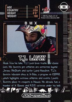 2000 Fleer Adrenaline #90 T.J. Lavin Back